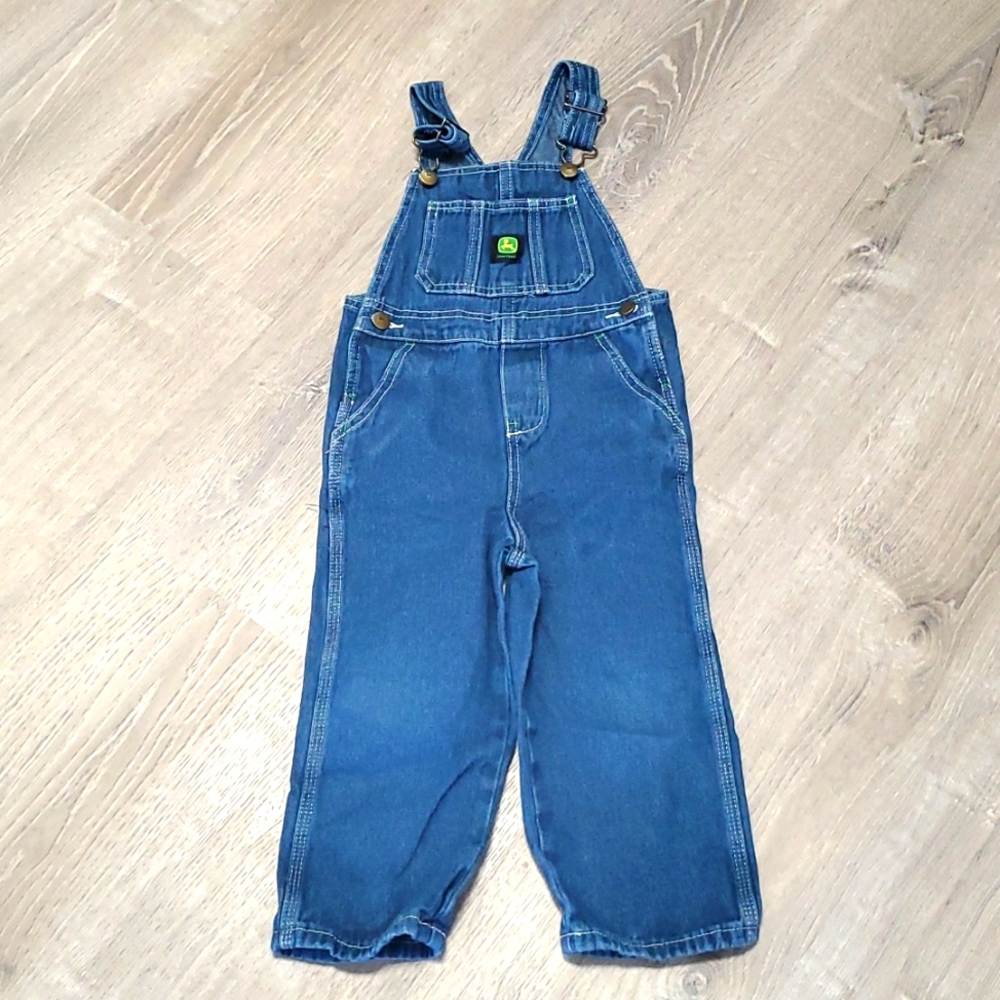 John Deere denim blue overalls bodysuit cotton kids size 4T